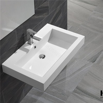 KKR CE SGS Certificate Resin Solid Surface Wall Hung Basin