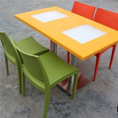 Modern Design Solid Surface Cafeteria Artificial Stone Dining Tables