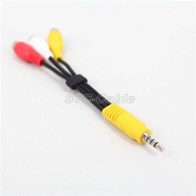 3.5mm Plug Male To 3 RCA Female Adapter Audio Video Cable