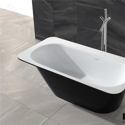 Hot Selling Bathtub Black Colored Solid Surface Freestanding Bathtub