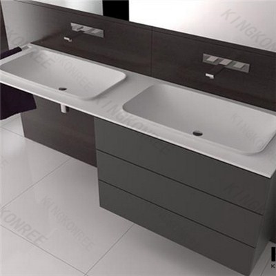 Kkr Artificial Stone Acrylic Solid Surface Pure White Vanity Top