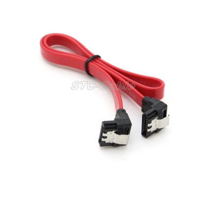 SATA 7pin 90 Degree To 90 Degree With Up Angle Latch Red