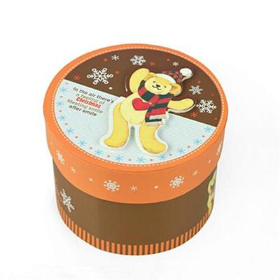 Printed Rounded Gift Paper Box For Christmas