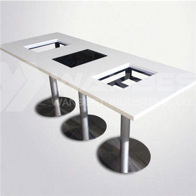 6 People Solid Surface Hot Pot Table