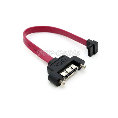 Sata 7 Pin 90 Degree To 180 Degree With Bracket Fixed M/F Red