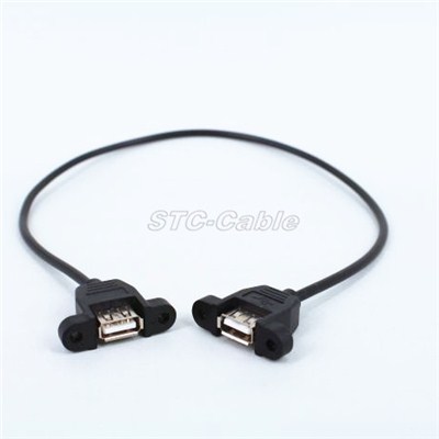Panel Mount USB 2.0 A Female To A Female Cable