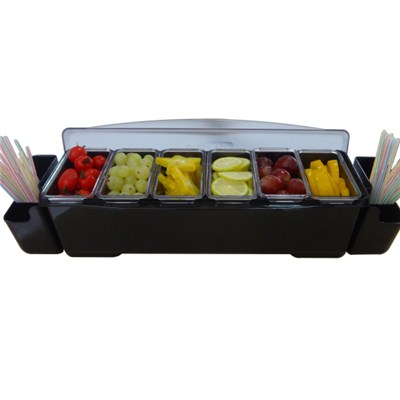 BC016 ABS + PP Plastic 6pcs Condiment Tray Fruit Holder Storage Containers