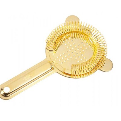ST018-02 Stainless Steel Barware Tea Strainer Ice Cocktail Strainer Bar Tools Leaking Spoon With Gold Copper Finish