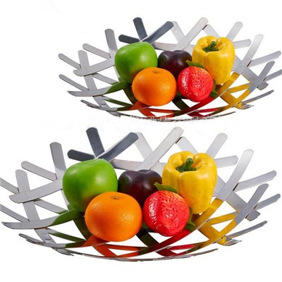 FH016 Stainless Steel Barware Fruit Holder Fruit Plate Fruit Bowl Serving Tray
