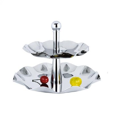 FH024 Stainless Steel Barware Fruit Holder Fruit Plate Fruit Bowl Serving Tray with Stand