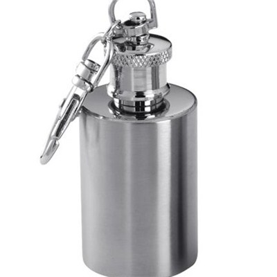 HF011 1oz Stainless Steel Barware Mini Hip Flask with Ring