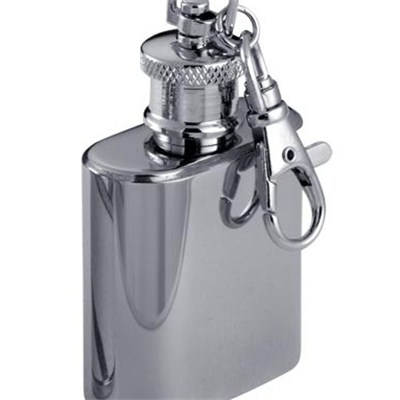 HF012 1oz Stainless Steel Barware Mini Hip Flask with Ring