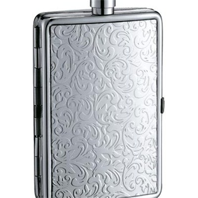 HF0018 4oz Stainless Steel Barware Square Shape Hip Flask with Name Card