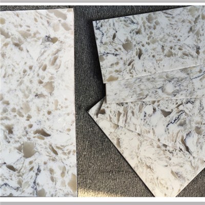 Cut To Size White Artificial Engineered Quartz Stone Tile