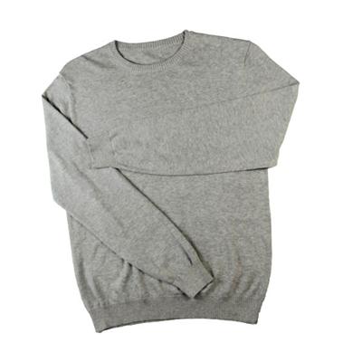 casual jersey pullover crewneck grey heather cotton sweater for men
