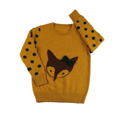 2015 fall fine quality jacquard fox knitwear dotted wool pullover sweater