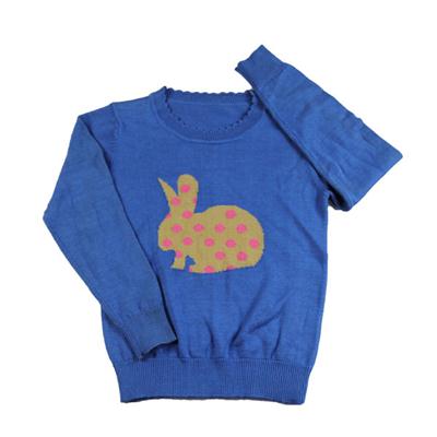 girl's jacquard rabbit pullover sweater casual jersey knitwear