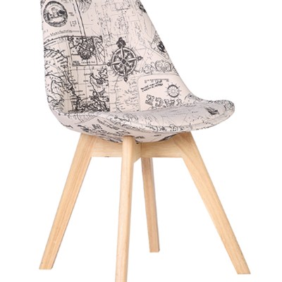 Simple Design Fabric Wooden Dining Chair
