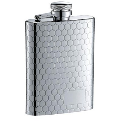 HF060 3.5oz Stainless Steel Barware Square Shape Hip Flask Wine Flask with Logo Position