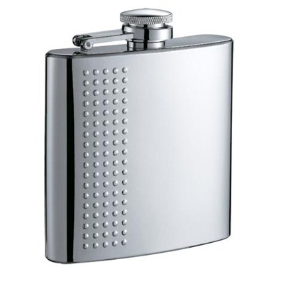 HF063 6oz Stainless Steel Barware Square Shape Hip Flask Wine Flask with Embossed