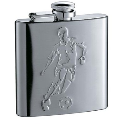 HF069 6oz Stainless Steel Barware Square Shape Hip Flask Wine Flask with Embossed