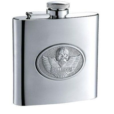 HF070 6oz Stainless Steel Barware Square Shape Hip Flask Wine Flask with Embossed