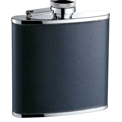 HF096 6oz Stainless Steel Barware Square Shape Hip Flask Wine Flask with PU Wrapped