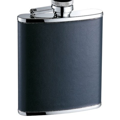 HF097 7oz Stainless Steel Barware Square Shape Hip Flask Wine Flask with PU Wrapped