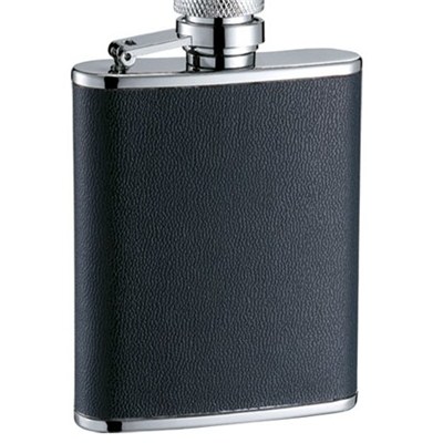 HF100 3oz Stainless Steel Barware Square Shape Hip Flask Wine Flask with PU Wrapped