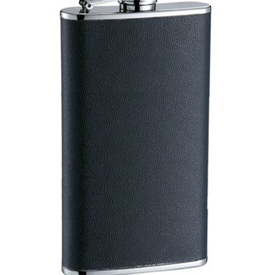 HF102 4oz Stainless Steel Barware Square Shape Hip Flask Wine Flask with PU Wrapped