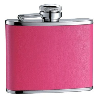 HF104 4oz Stainless Steel Barware Square Shape Hip Flask Wine Flask with PU Wrapped