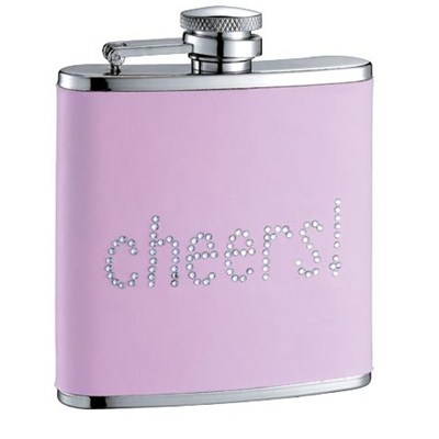 HF105 6oz Stainless Steel Barware Square Shape Hip Flask Wine Flask with Color PU Wrapped