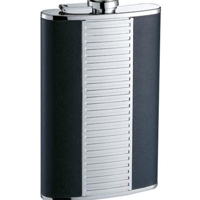 HF115 9oz Stainless Steel Barware Square Shape Hip Flask Wine Flask with PU Wrapped
