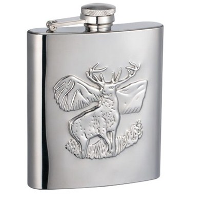 HF178 8oz Stainless Steel Barware Square Shape Hip Flask Wine Flask with Embossed