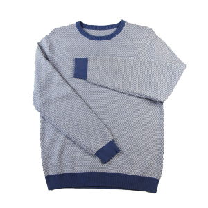 2015 Fall Jacquard Wave Pullover Classic Contrast Knitwear