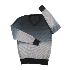 2016 men's v-neck pullover striped tie dye printing sweater