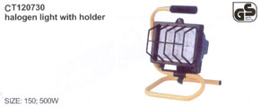 Halogen light with holder