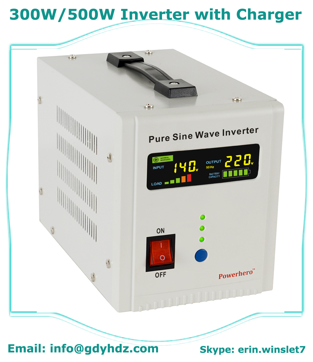 300W-3.5KW pure sine wave power inverter/UPS with intelligent 3-stage charger