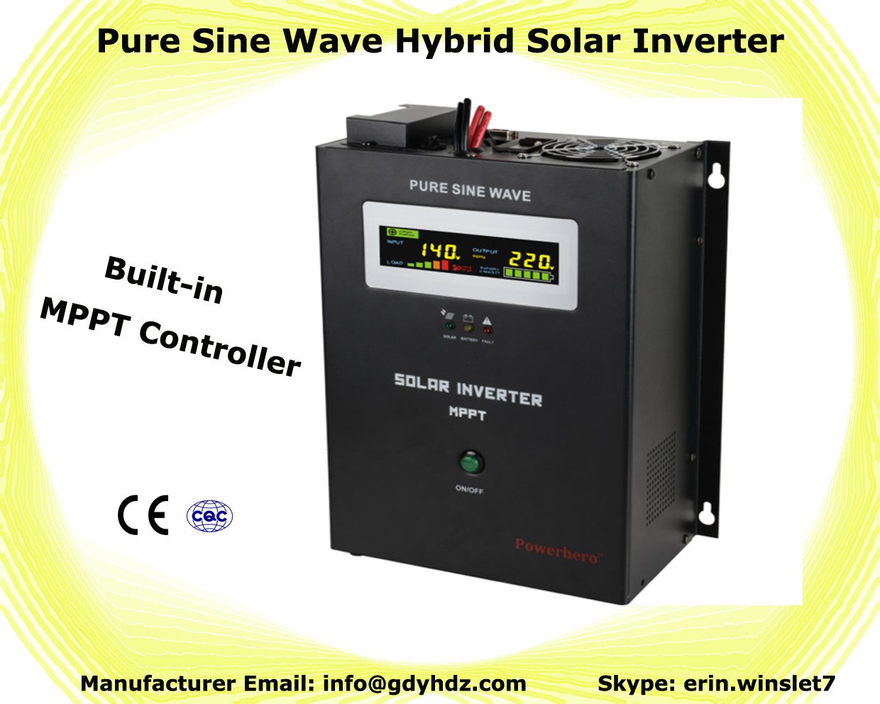  pure sine wave off-grid solar inverter/UPS with MPPT charge controller