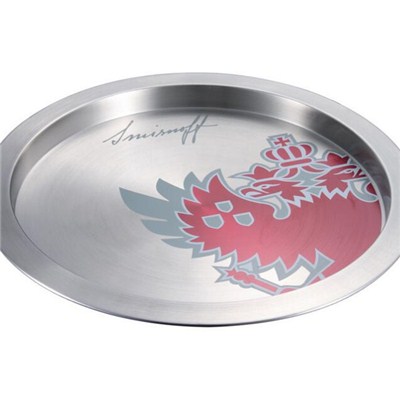 WT011 Stainless Steel Barware Serving Tray Wine Tray Bar Tray Round Tray with Painting Logo
