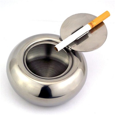 AS007 Stainless Steel Barware Waterproof Cigar Ashtray with Lid Middle Size Promotional