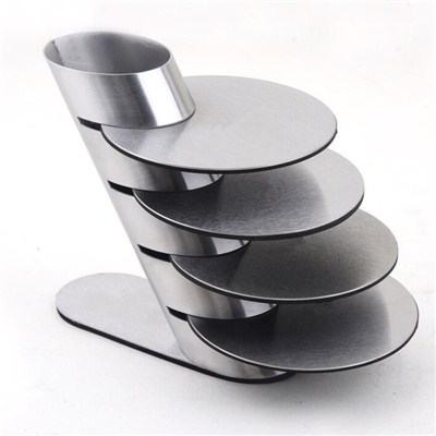 CA005 Stainless Steel Barware Coasters with Stand and EVA Backing