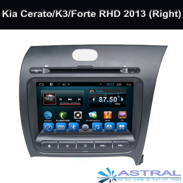8寸双定的Android汽车收音机多媒体播放器的起亚赛拉图/ K3 /复2013 RHD（右）车载CD DVD OBD BT无线上网