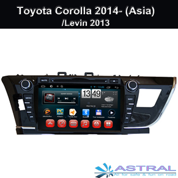 9 Inch HD Car DVD Player GPS Navigation for Toyota Corolla 2014- (Asia) / Levin 2013 with Android 4.4 Quad Core Car Radio System Support Wifi Car Bluetooth