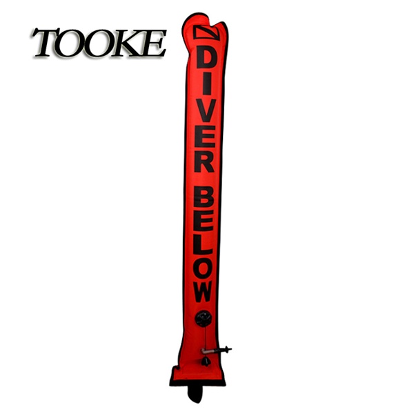 TOOKE SMB 1.2*18cm Surface Marker Inflatable Dive Buoy Dive Rite Scuba Diving Float Tube Red