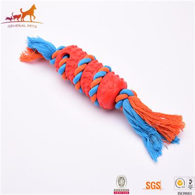 Rubber And Cotton Rope Dog Toy