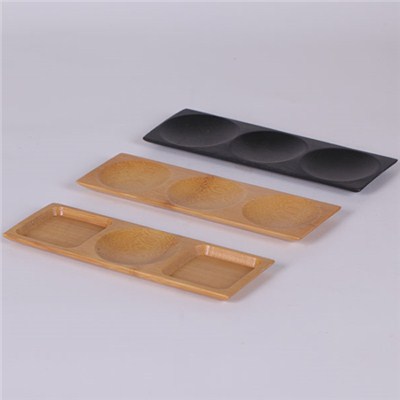 Bamboo Plate Three Compartment