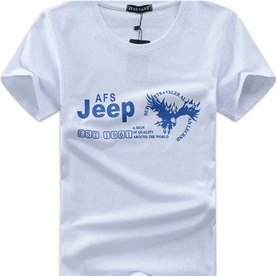 2015 Spring And Summer AFSJeep Eagle Short Sleeve T-shirt, Men''s Cotton Round Neck T-shirt,Welcome To Sample Custom
