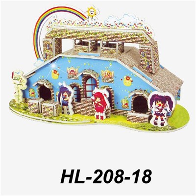 2015 Children''s Educational Toys 3 D Puzzle, Diverse Styles Castle House Color Print Puzzles,Welcome To Sample Custom
