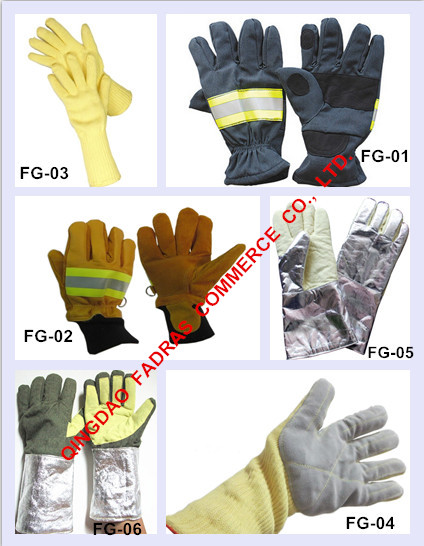 Высокотемпературные защитные перчатки，коровья кожа Пожарные перчатки